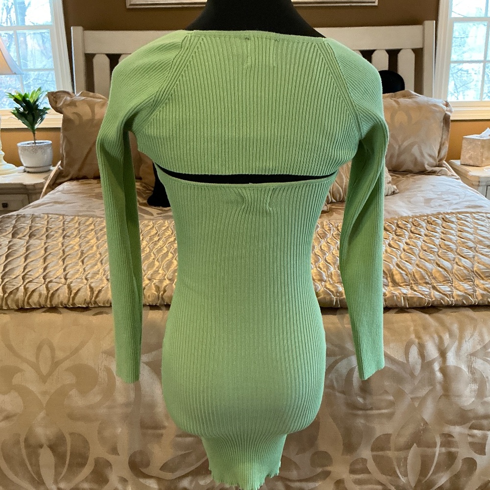 OH POLLY 2 Piece Strapless Green Dress with Matching Shrug Size XS/S - Picture 6 of 11